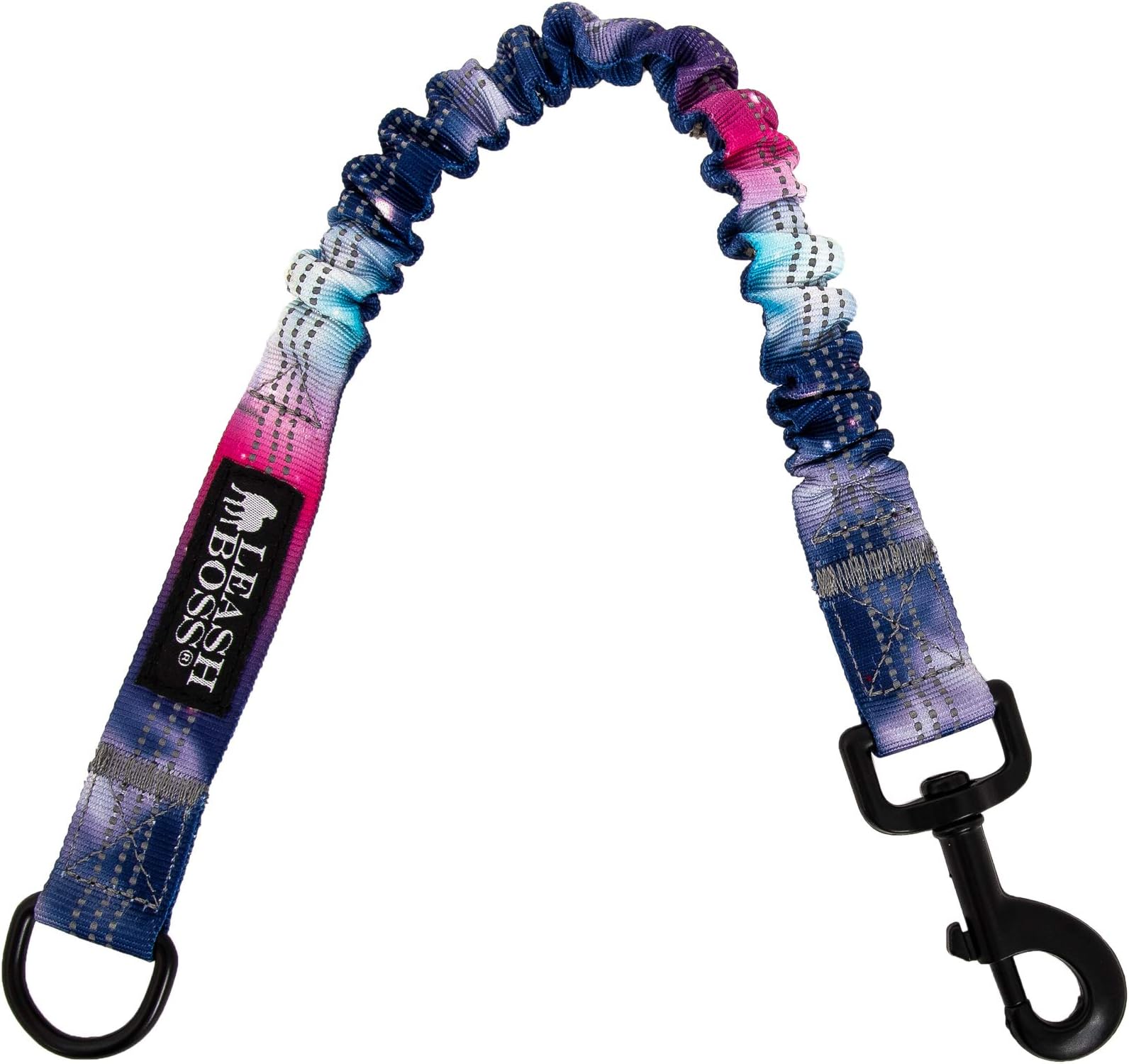 Leashboss Pattern Bungee Dog Leash Extension, 18" Shock Absorbing Lead Extender, Pattern Collection - Large Dog Leash Attachment and Shock Absorber (Space Pattern)