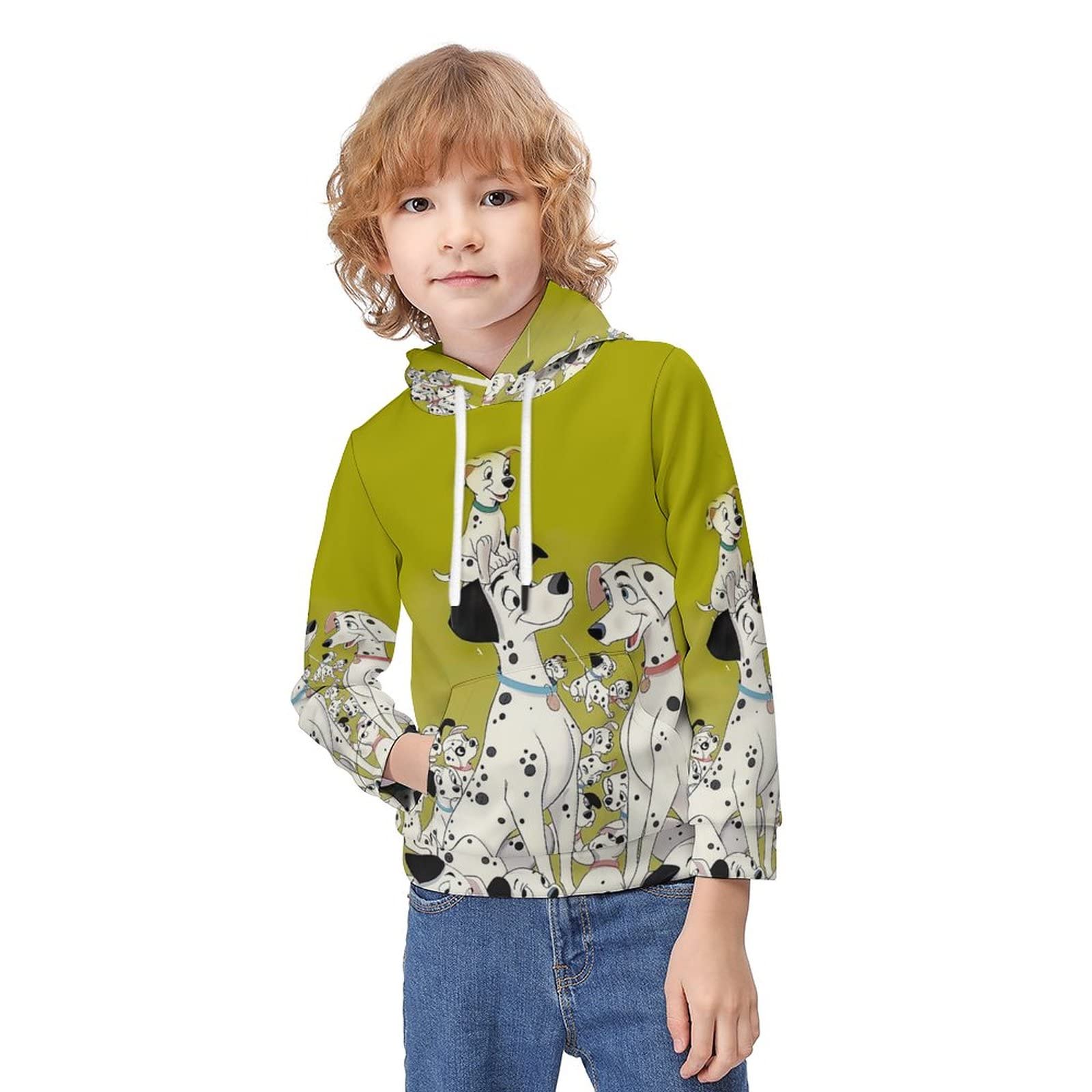 Amazon.co.jp: 子供 パーカー ダルメシアン柄 アニマル 犬 プル
