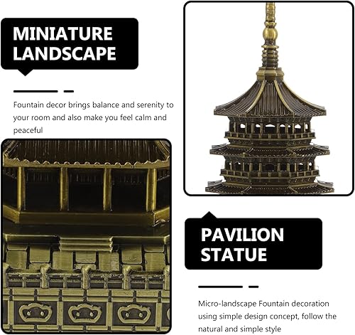 Miniatura 3 de VILLCASE Estatua de Feng Shui, decoración de miniture chino, torre de pagoda Wenchang, decoración de oficina en casa, atrae carrera, fama, sabiduría