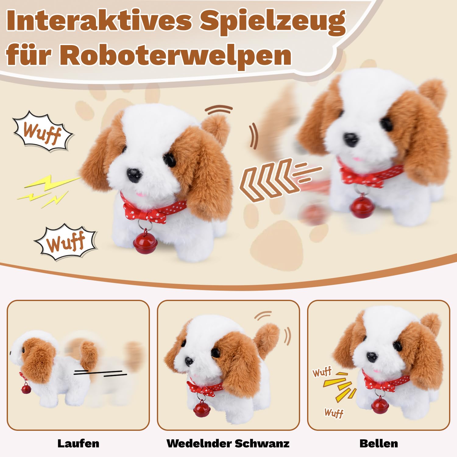 Pluche Robot Puppy - Mijn Realistische Robotpuppy, Robothond Gedraagt Zich Als Een Echt Puppy Interactief Speelgoedcadeau Voor Kinderen