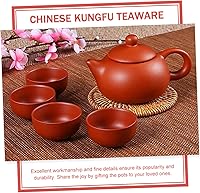 Vista 4 de GANAZONO Juego de tetera y taza de arcilla, tetera de té, juego de tazas de tetera para el hogar, juego de tetera para el hogar