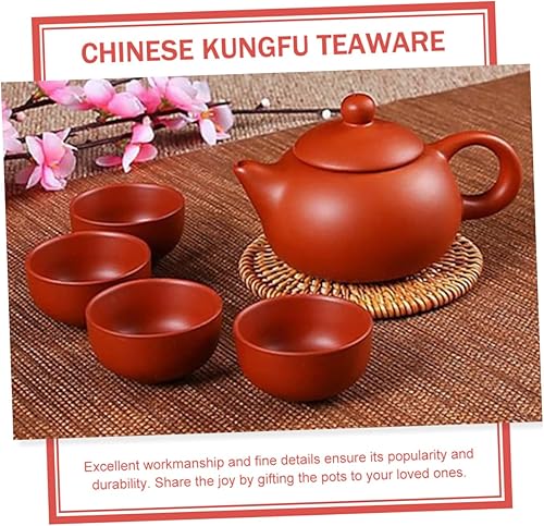 Miniatura 4 de GANAZONO Juego de tetera y taza de arcilla, tetera de té, juego de tazas de tetera para el hogar, juego de tetera para el hogar