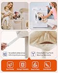 PEQULTI Arbre de chat pour grands chats avec grand perchoir haut, [56,3''=143cm] Tour multi-niveaux pour chats avec sac de couchage, étagères de chat avec des poteaux de scratching et 2 Maisons de condos, Beige, Arbre de couchage