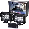 iJDMTOY Above 3rd Brake Dual LED Rear Lights Compatible With Jeep 2007-17 Wrangler JK, Includes 2 36W LED Pod Lamps, Brake Lamp Mount Bracket & Relay Wiring Switch As DrivingSearch, Reverse Lights