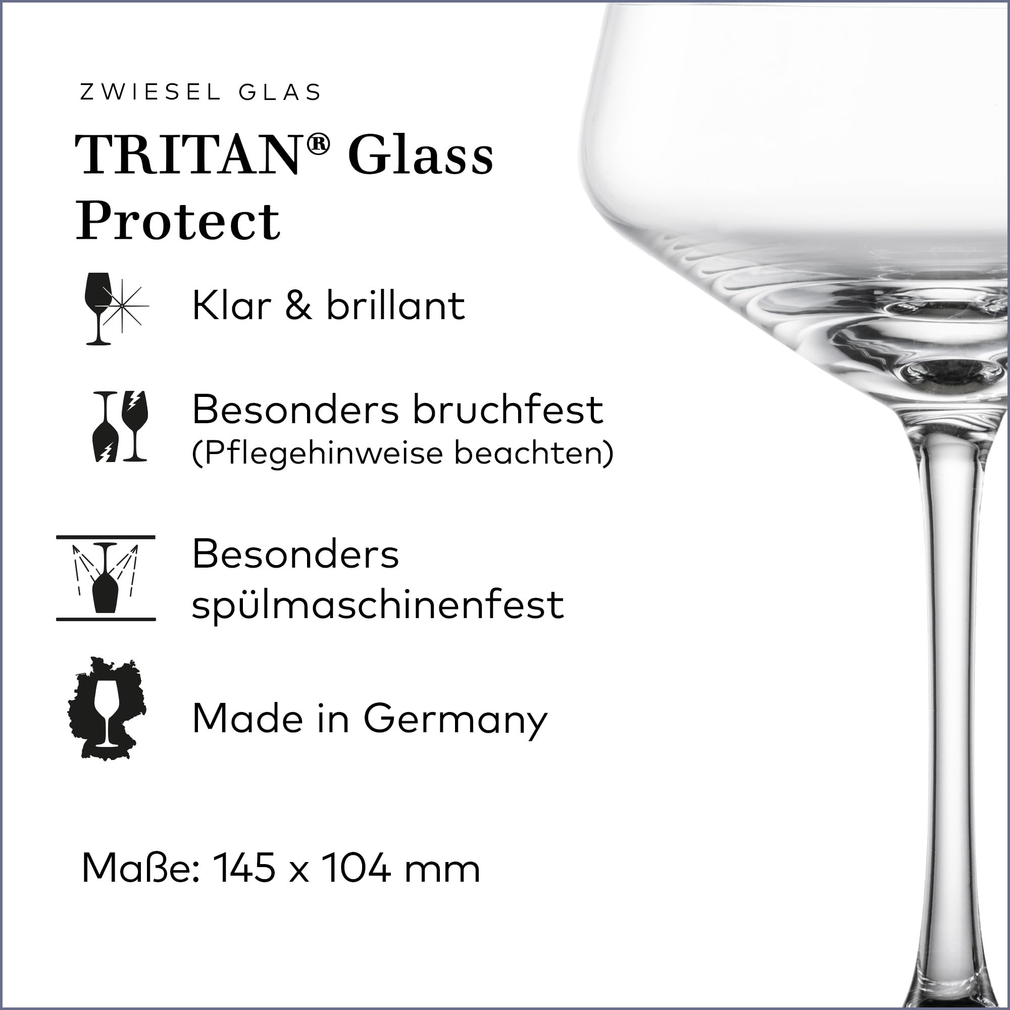 Zwiesel Glas Set di 4 ciotole da cocktail Echo, moderni bicchieri da cocktail con base speciale, lavabili in lavastoviglie, Made in Germany (Art. n. 123384)