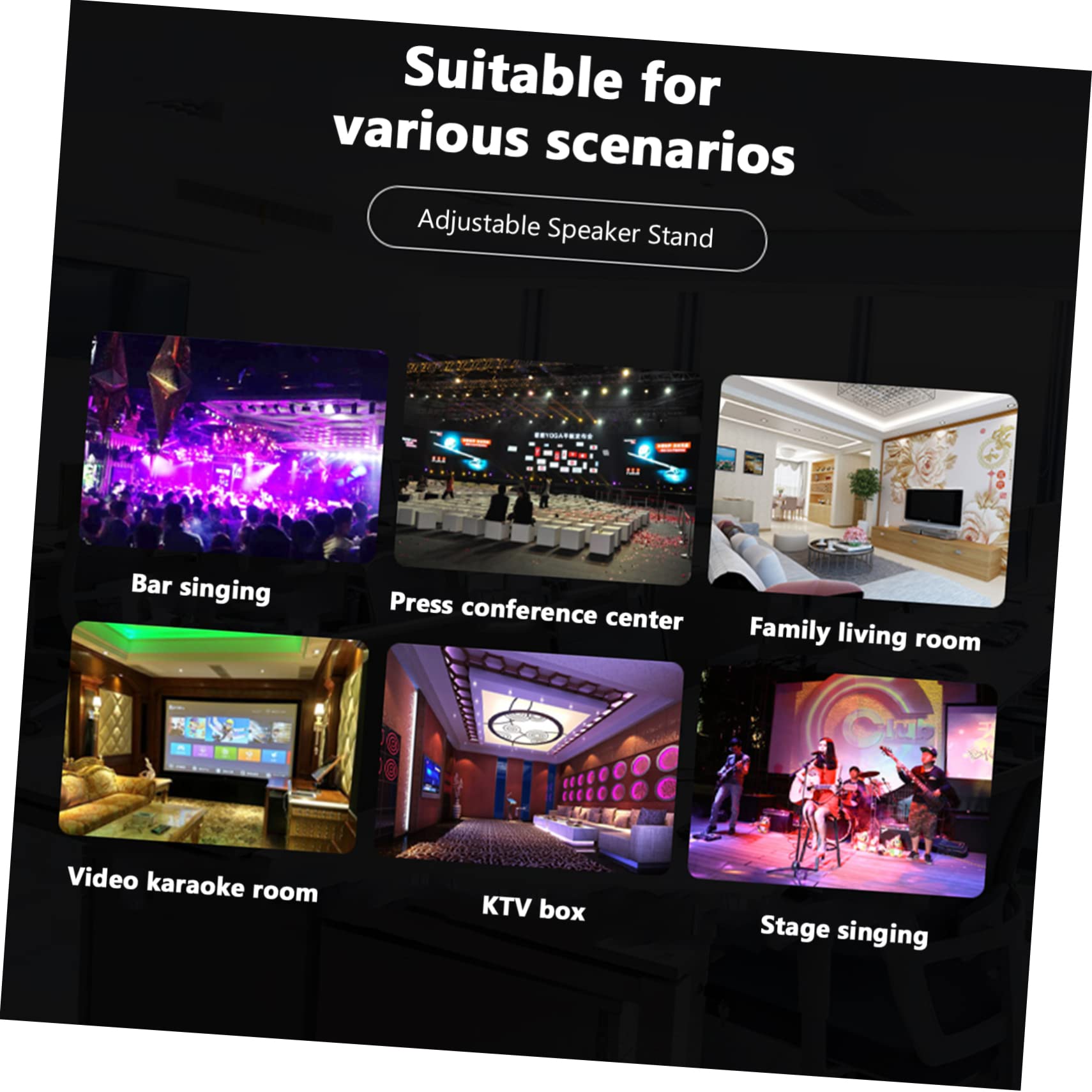 KICHOUSE Speaker Holder Trays 2 Pack Metal Speaker Brackets Stable Base for Home Theater Systems