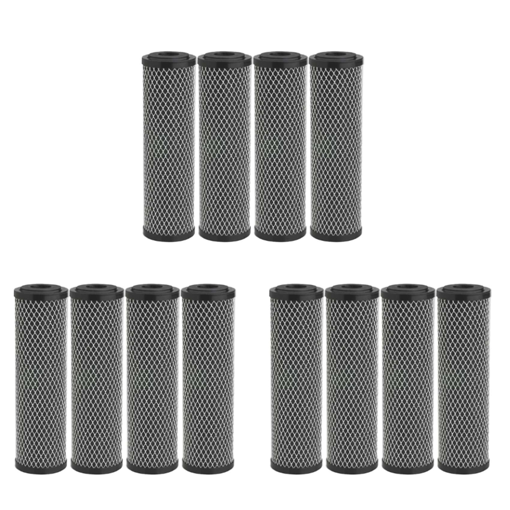 Hndhbfgrt 12Pcs Carbon Water Filter 10-Inch Standard Whole House Carbon Wrap Sediment and Taste & Odor Replacement Filter