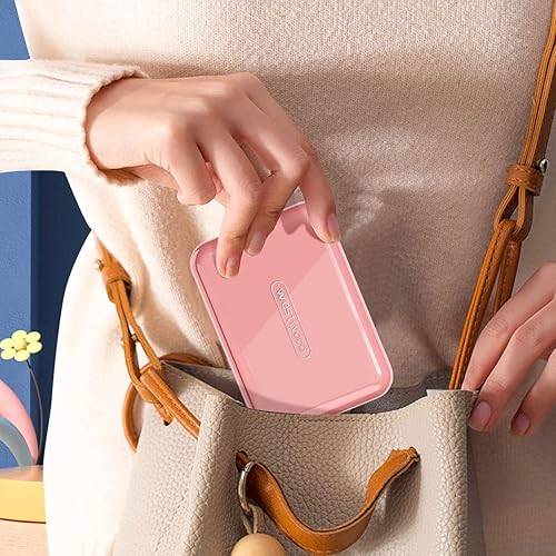 Vista 48 de Pastillero organizador de pastillas impermeable de 4 compartimentos, caja de medicina portátil de viaje, contenedor de píldoras sin BPA para Negro