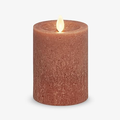 Luminara Sea Glass Flameless Candle, Adobe 3" x 4.5", Moving