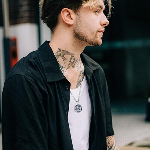 Miniatura 7 de LOOVE Collar de pentagrama de plata de ley con dije de tetragrammatón de triple luna dije de amuleto mágico wiccano joyería para mujeres y hombres