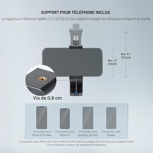 NEEWER Basics TP05 74" Video Tripod Monopod, 3 Way Pan Tilt Head Holder Compatible with DSLR, Travel Recording Stand, Overhead Camera Mount, Crossbar, 17.6lb Load - 6
