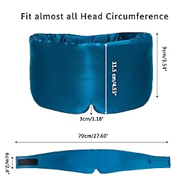 ATreebag Silk Sleep Mask for Women Men Satin, ATreebag Eye Sleeping Mask & Blindfold with Adjustable Strap, Large Size, 1 PC Navy Blue
