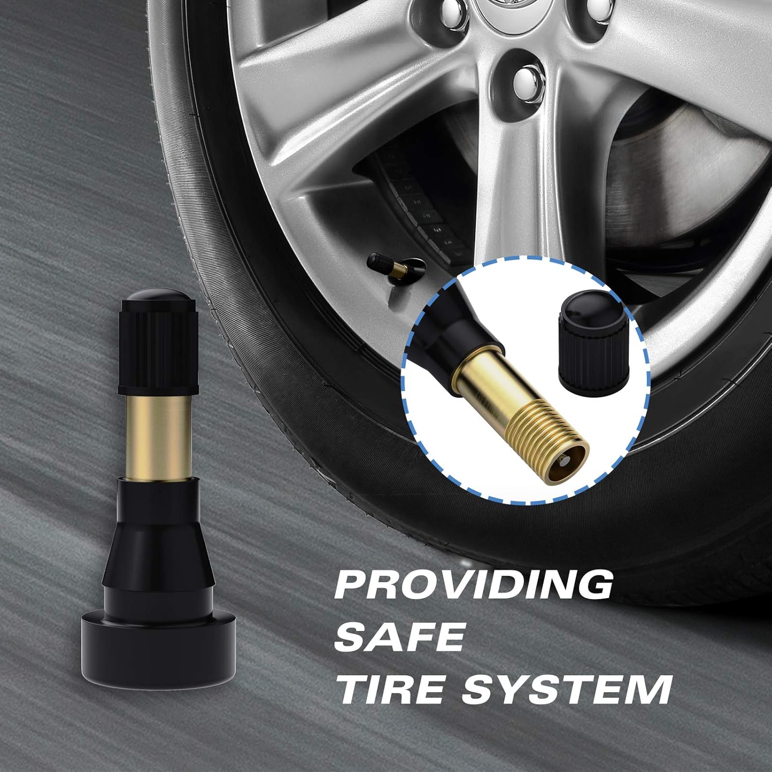 CKAuto TR600HP High Pressure Brass Rubber Snap-in Tire Valve Stem (50pcs/Bag) (Pack of 2)