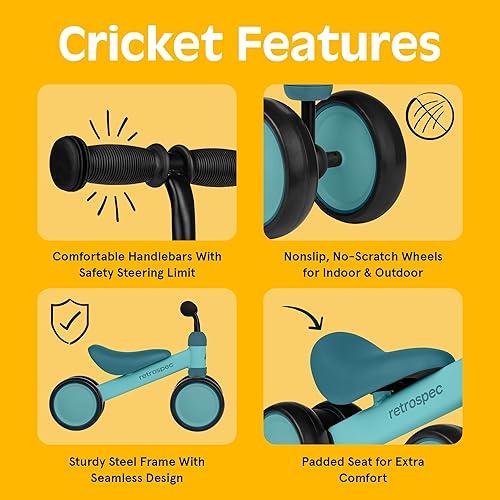 Miniatura 2 de Retrospec Cricket - Bicicleta de equilibrio para bebé, juguete de 4 ruedas para edades de 12 a 24 meses, primera bicicleta y bicicleta para niños