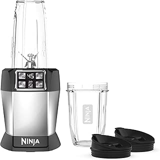 Ninja BL480 Nutri with 1000 Watt Auto-IQ Base for Juices, Shakes & Smoothies Personal Blender 18 and 24 oz. Black/Silver