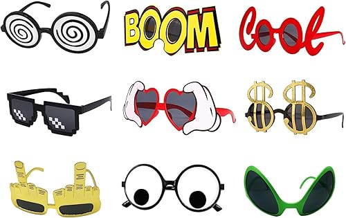 ZAKVOOR 10 pares de gafas de fiesta divertidas, novedosas gafas de sol hawaianas de verano para adultos y niños, regalos de fiesta, fiesta temática