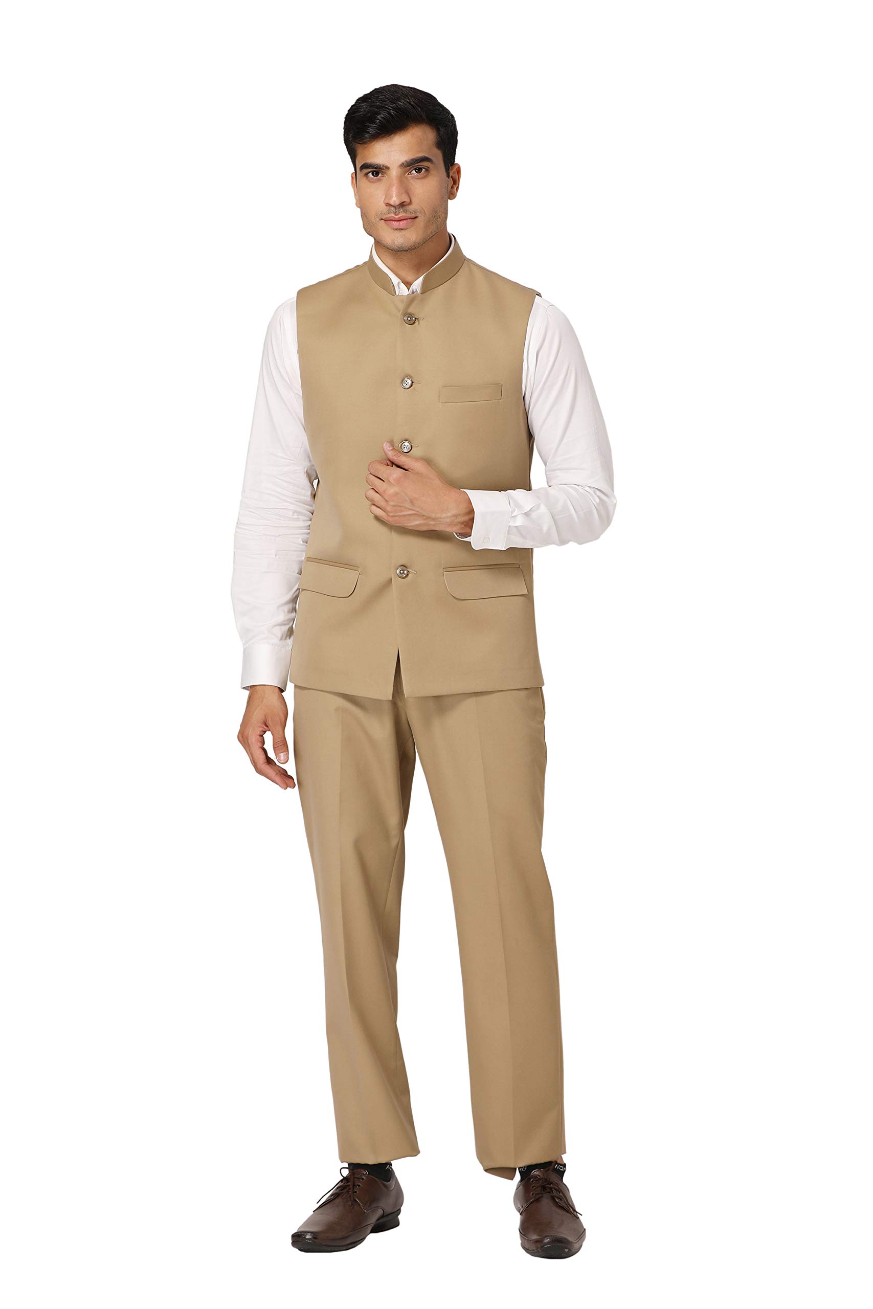 wintage Men's Polyester Cotton Vest and Trouser Set-picture-11