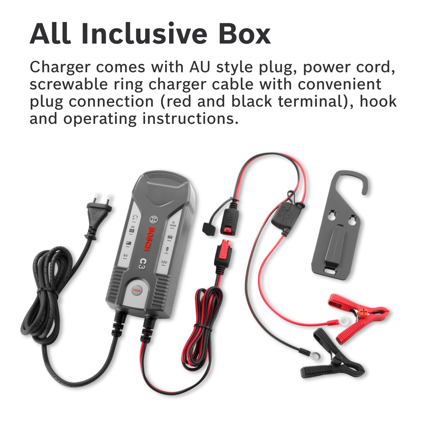 BOSCH C3 Intelligent and Automatic Battery Charger (6V-12V / 3.8A