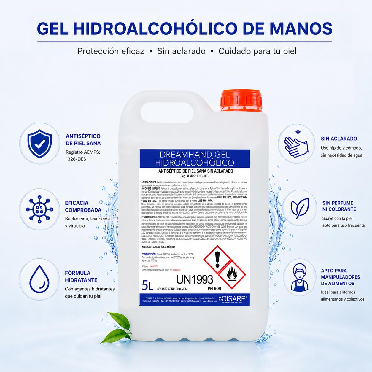 GEL HIDROALCOHOLICO HIGIENIZANTE SECADO INSTANTANEO