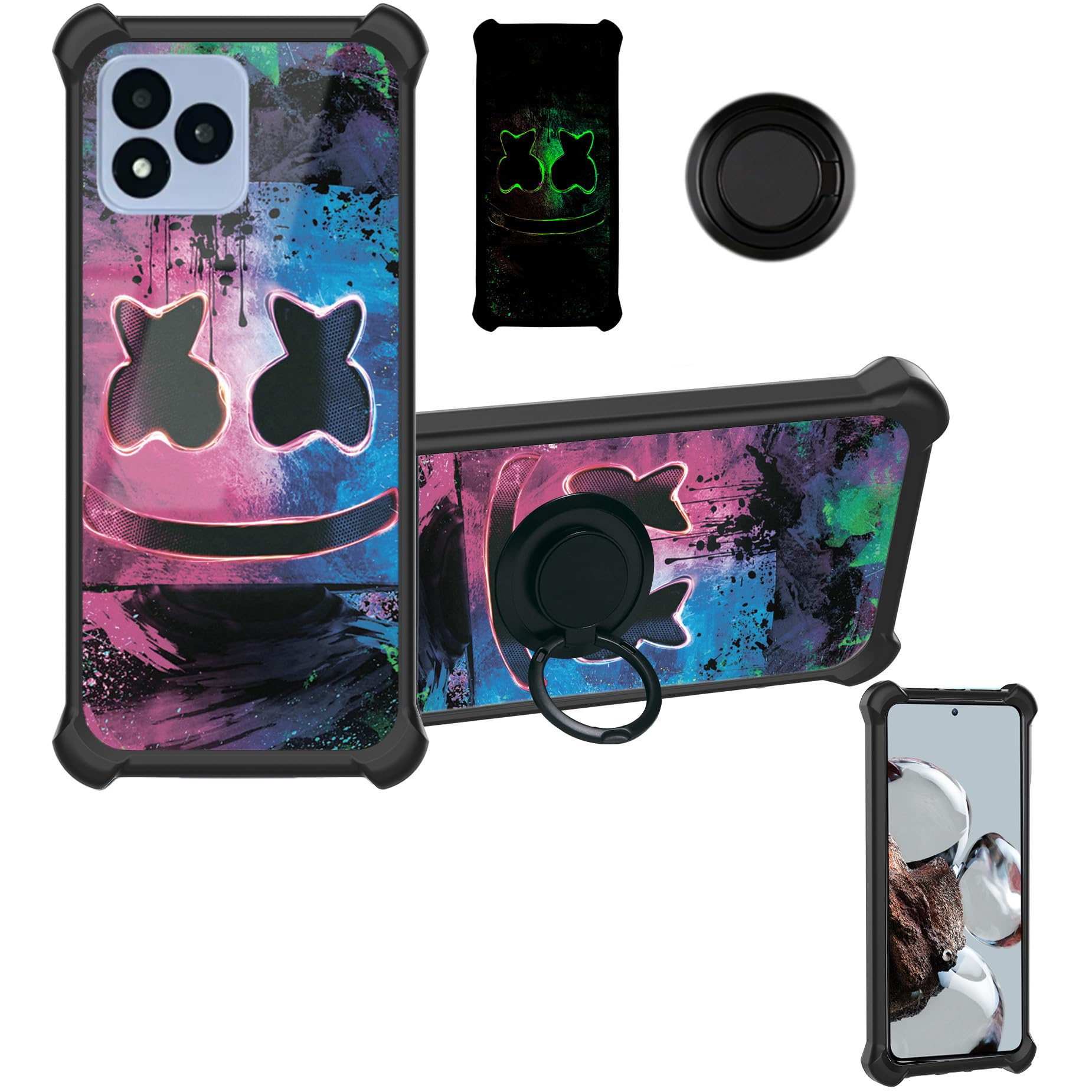 Cover per Vortex HD65 Custodia Comaptibile con Vortex HD65 Case Custodia [ Con 9H HD Vetro Temperato] Cover Supporto PC + Silicone TZZH-HEI