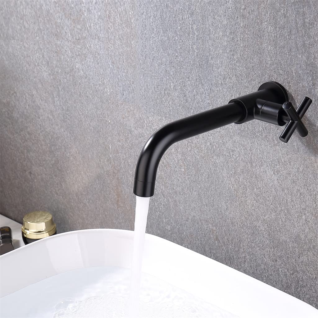 Wall Fixtures Simple Brass Bathroom Faucet Cold Black Chrome Gold Color C Size As Shown in The Picture — view 7