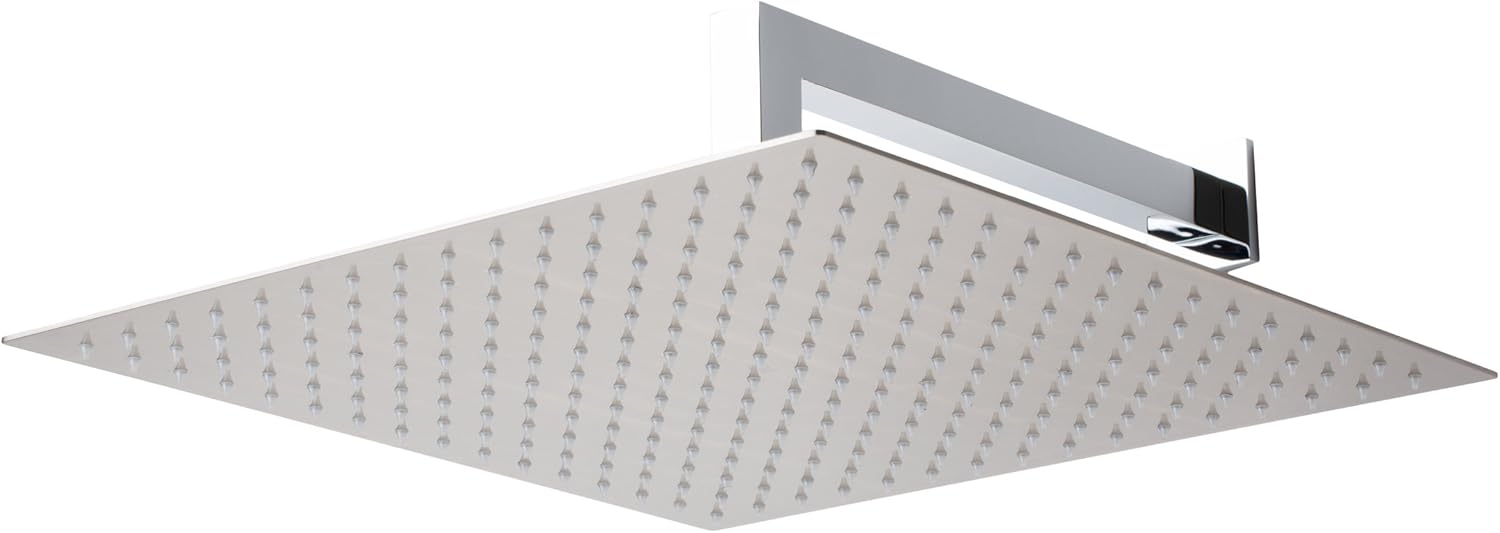 BAI 0421 Stainless Steel 16-inch Square Rainfall Shower Head in Brushed Nickel Finish