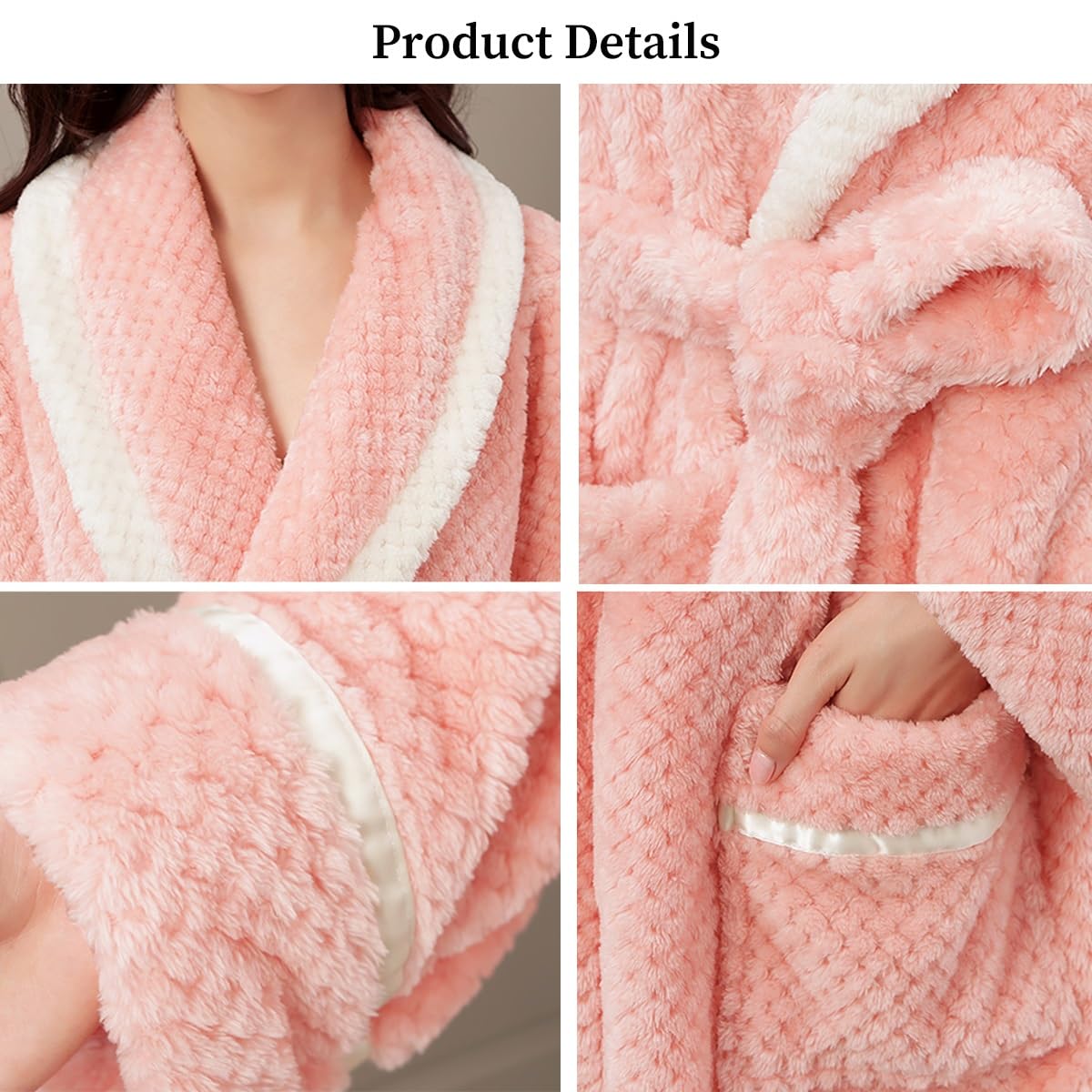 Szlafroki Damskie Flanelowe Szlafroki Męskie Bielizna Nocna Koszule Nocne Długi Rękaw Ciepłe Kimono Szlafroki Koszula Nocna Z Kieszenią(/Blue,3XL women)