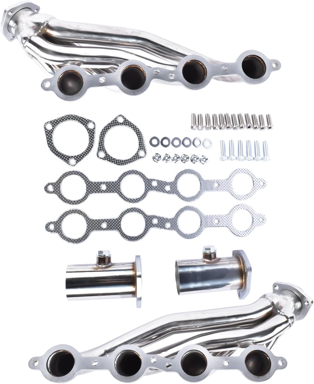 GELUOXI LS Swap Manifold Shorty Style Stainless Replacement for Chevy C10 Chevelle Camaro Caprice LS1 LS2 LS6 LS7 Engines