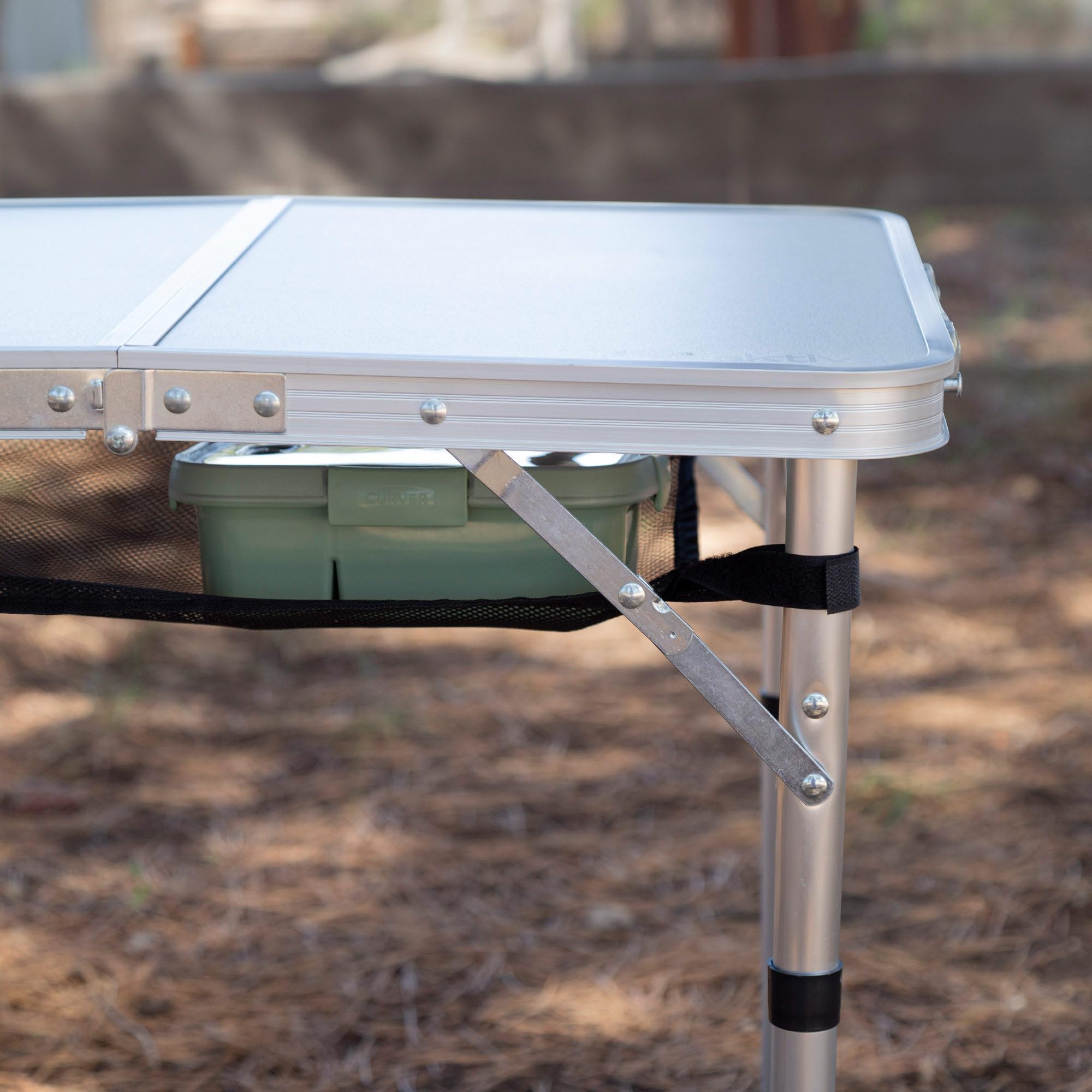 Table Pliante Aluminium Réglable - Hauteur 25-56cm - Pliable Et Légère - Pour Camping, Pique-nique, Marché - Porte 40kg