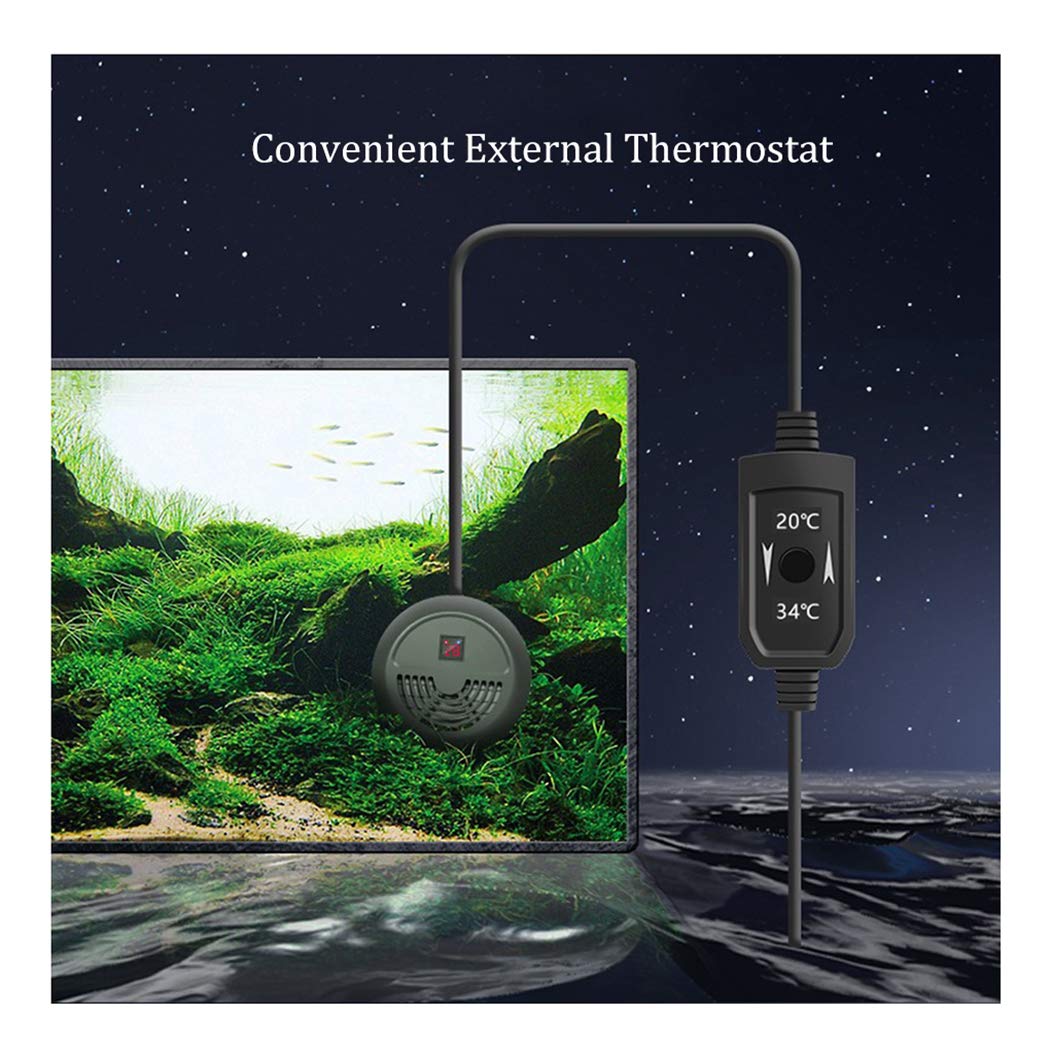 Calentador de Acuario, Calentadores sumergibles para acuarios con Tanque Inteligente con calefacción Inteligente PTC y Pantalla Digital con Pantalla LED
