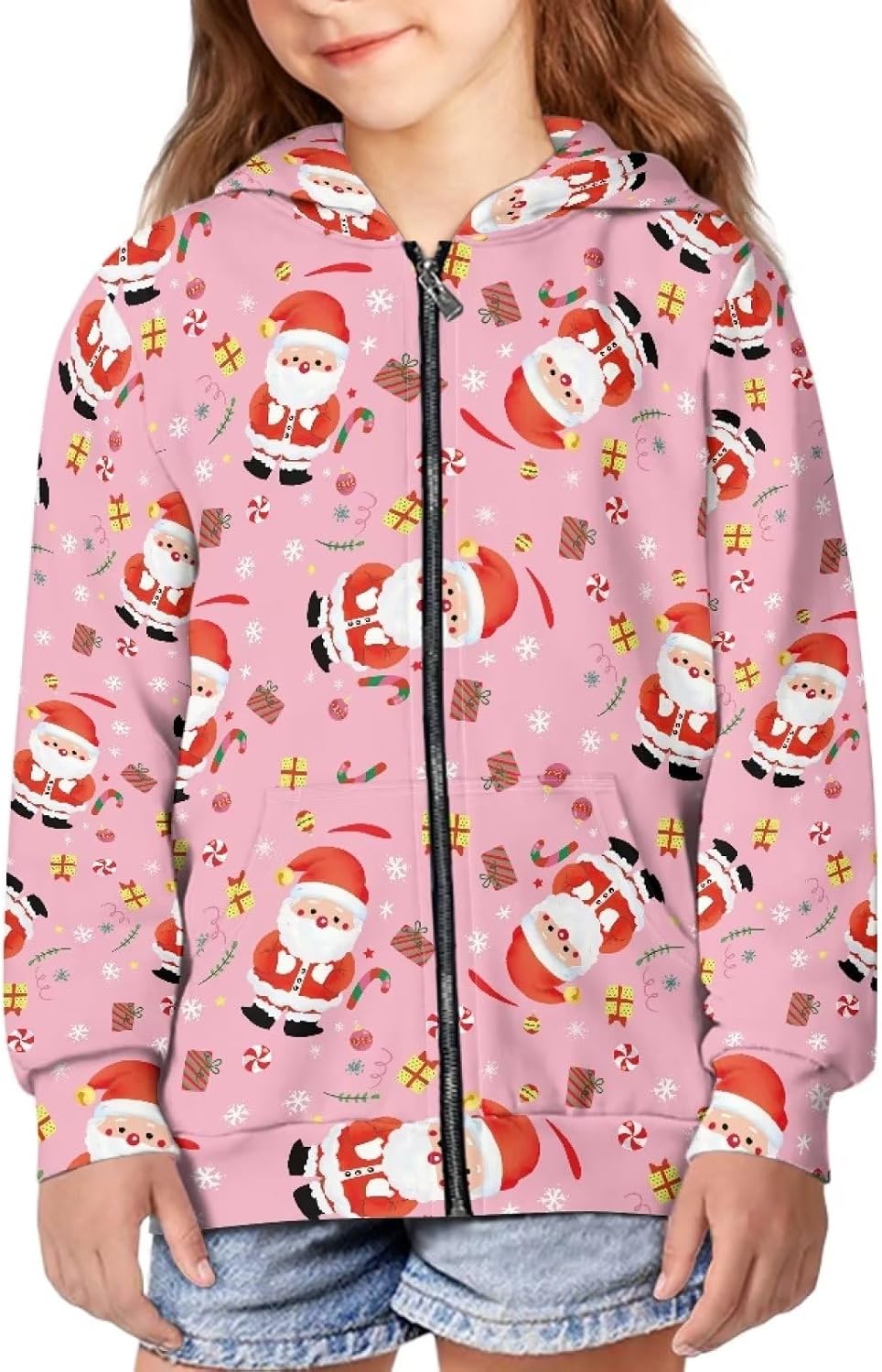 Age 6-16 Year Old Unisex Kids Zip Up Hoodie Jacket Coats with Pocket Sweatshirts for Teen Girls Boys