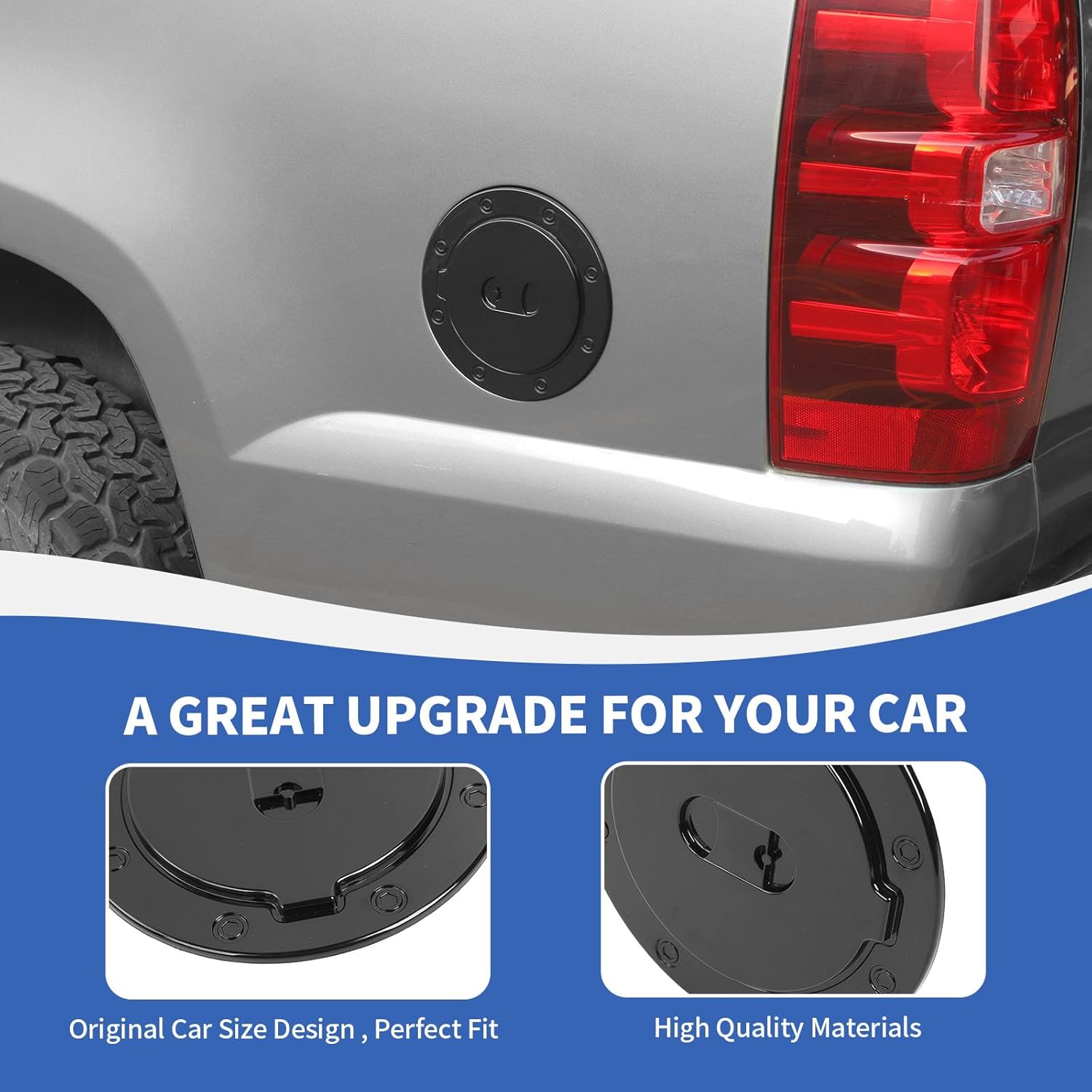RAZPOY Black Fuel Filler Door Gas Tank Cap Cover Compatible with Chevy Silverado/Suburban/Tahoe/GMC-Yukon/GMC-Sierra/Avalanche 1999-2006