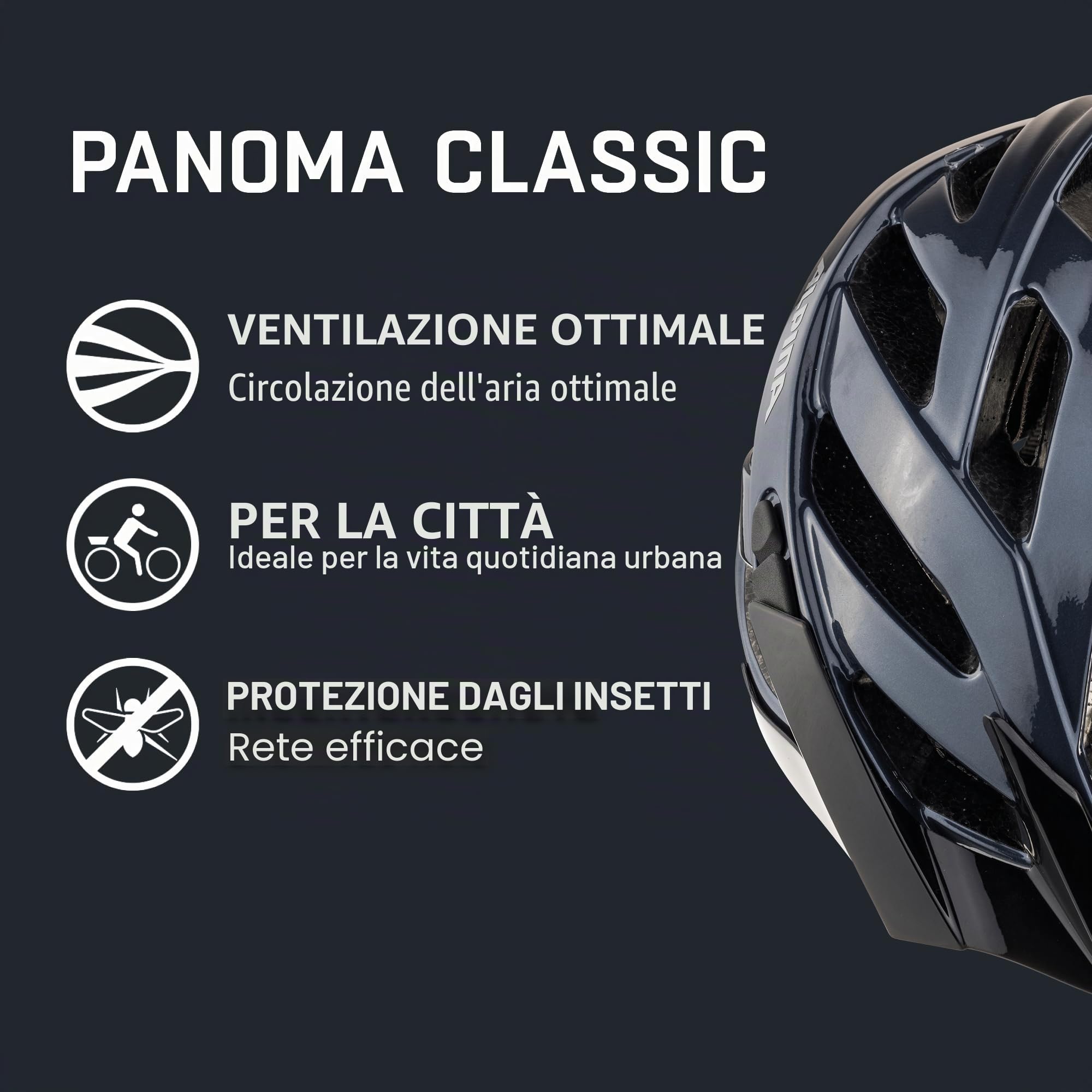ALPINA PANOMA CLASSIC - Casco da ciclismo per adulti - black gloss - 52-57 cm