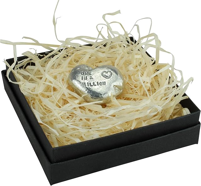 6th Your My One In A Million Gift - 6th Anniversary Metal Heart Pebble Gift -Keep My Heart Close