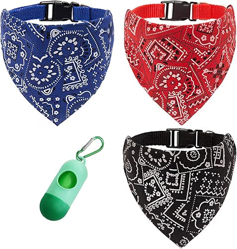 Alpha Tail Supplies Bufanda para perro para perro cachorro y gato collares ajustables pequeños medianos y grandes Los colores del pañuelo incluyen