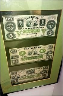 Beautifully Framed Original 1840's NEW BRUNSWICK NEW JERSEY Currency Collection! 23 Vignettes!!