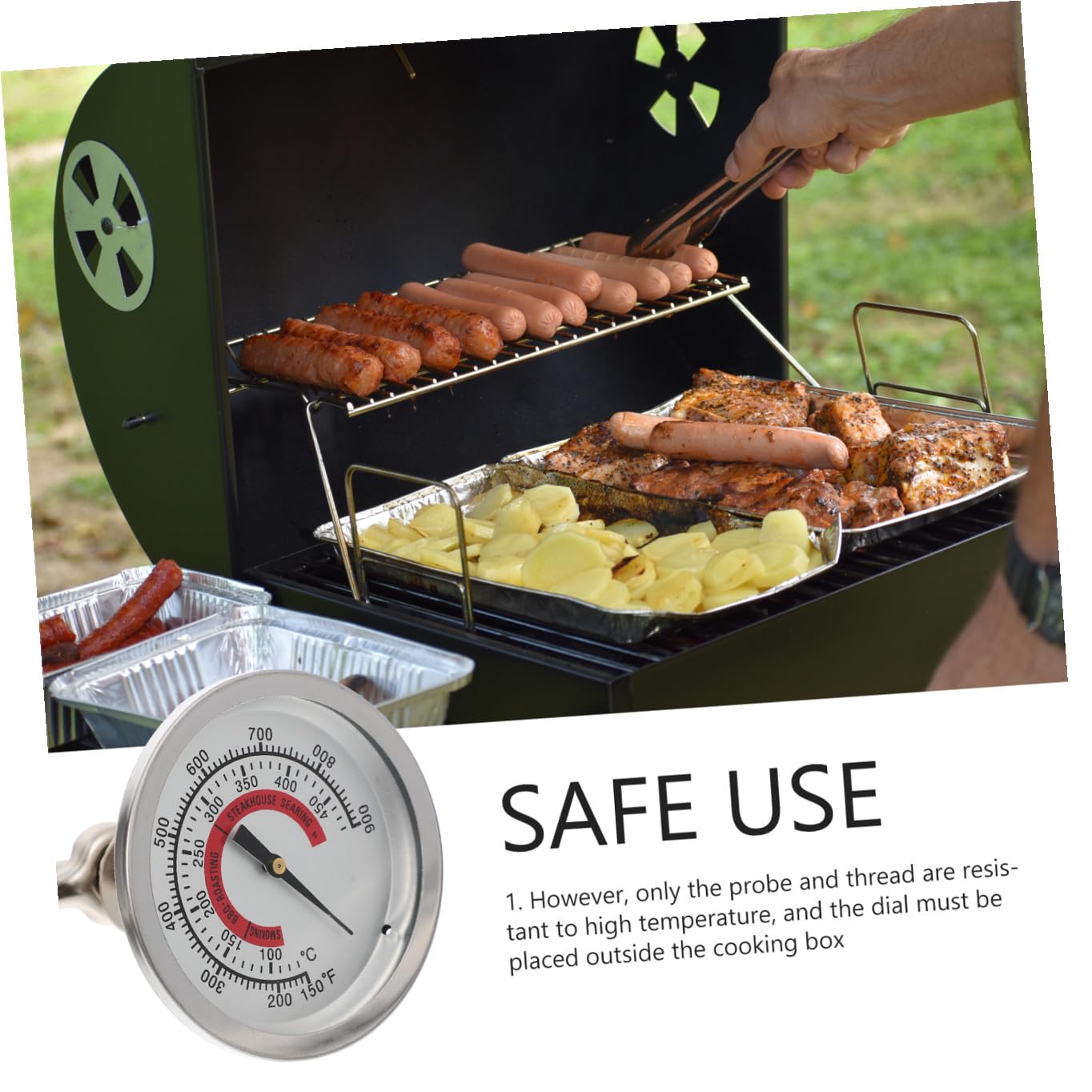 BESPORTBLE 5pezzi Termometro Da Forno Professionale Inossidabile Misuratore Di Temperatura Per Bbq e Cottura Strumento Di Precisione Per Grill e Forni Elettrici Per Cucina Domestica e