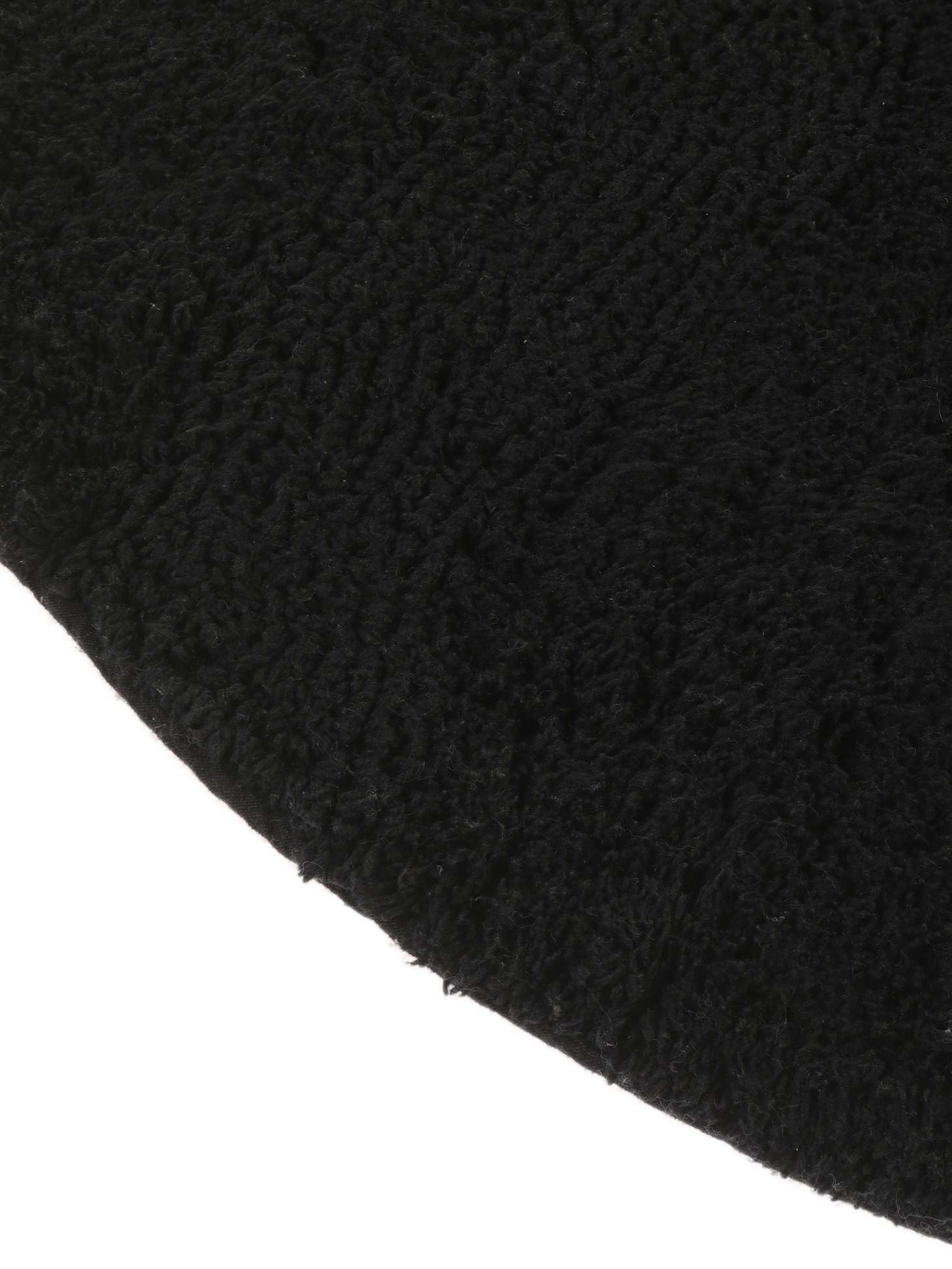 RugVista Breeze, Alfombrilla de baño, Modernas, Ø 70 cm, Redondo, Pelo Corto, Lavado a máquina, Negro