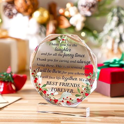 Vista 121 de Spiareal Regalos de amigos para mujeres, placa de amistad para mejor amiga, Acción de Gracias, Navidad, mejor hermana de flores, regalo