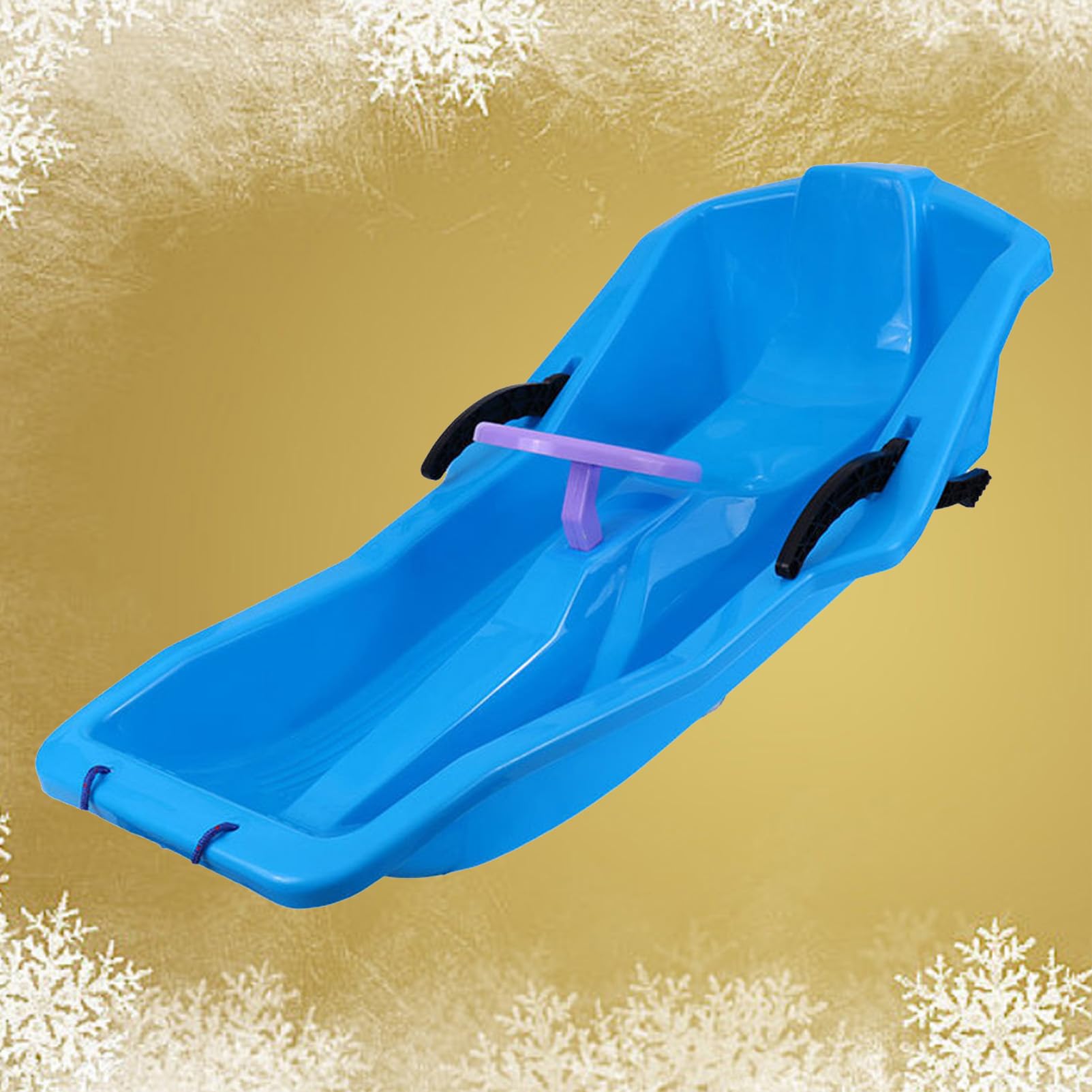 TUOYIBO Happy Children's Sledding, Winter Sledges, Children's Sledges, Thickened Double Sledges, Sledges with Backrests, Plastic Sledges