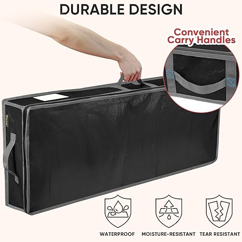 Miniatura 5 de BALEINE Soft Bolsa de almacenamiento de papel de regalo de Navidad, bolsa de almacenamiento duradera de polietileno de 40 pulgadas con particiones