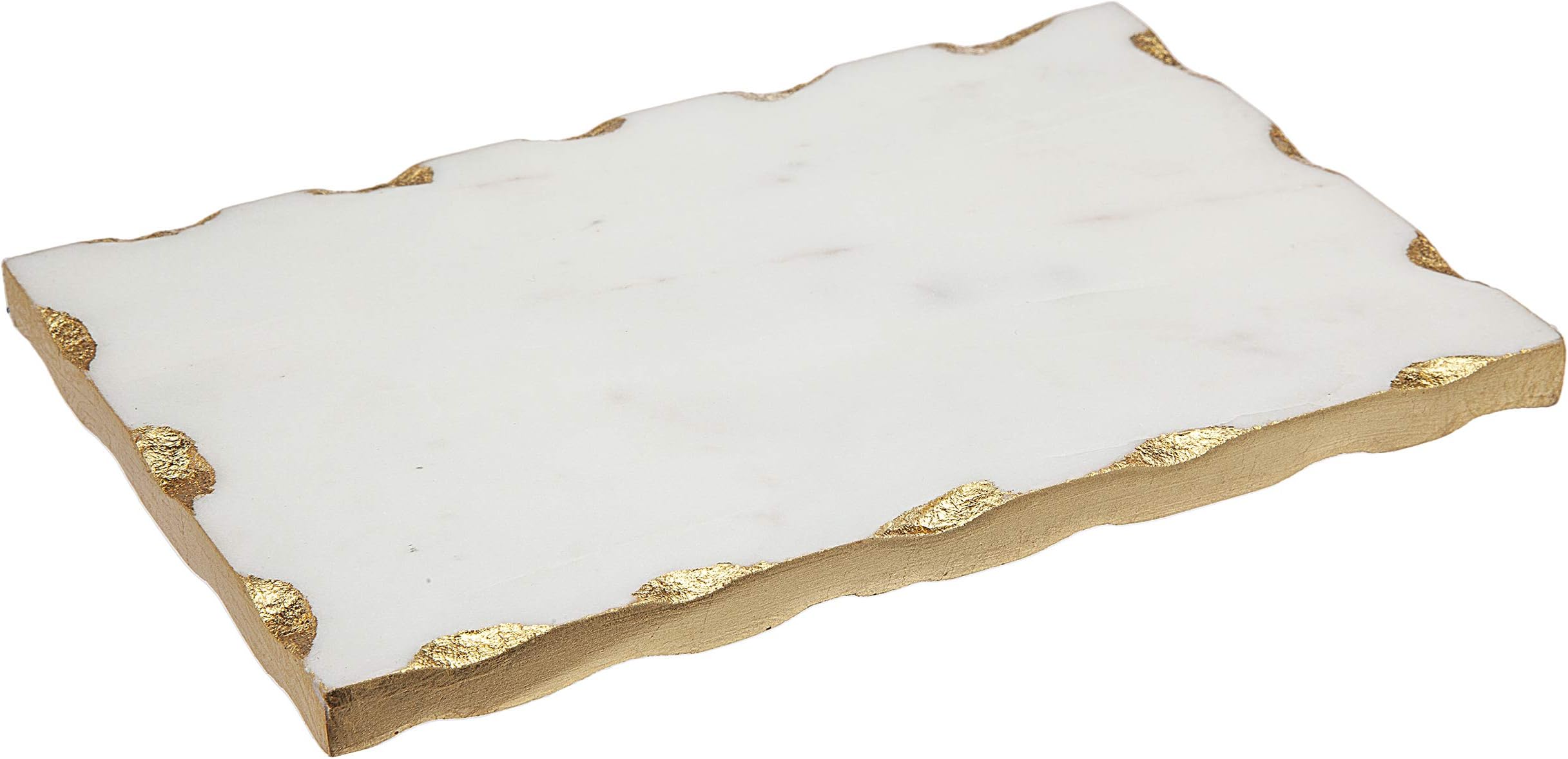 Godinger White Marble Serving Tray, Charcuterie Platter Cheese Board with Gold Trim