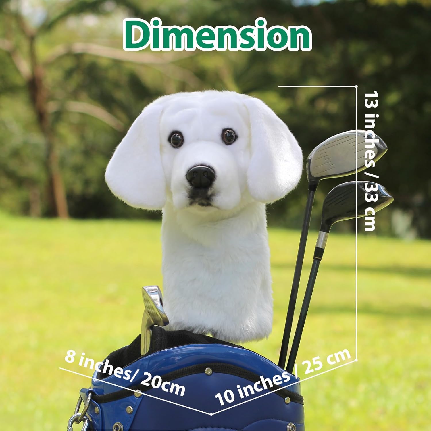 Dog Head Golf Driver Club Headcover, Neutral Decor for Golf Spaces (Off-White Labrador)