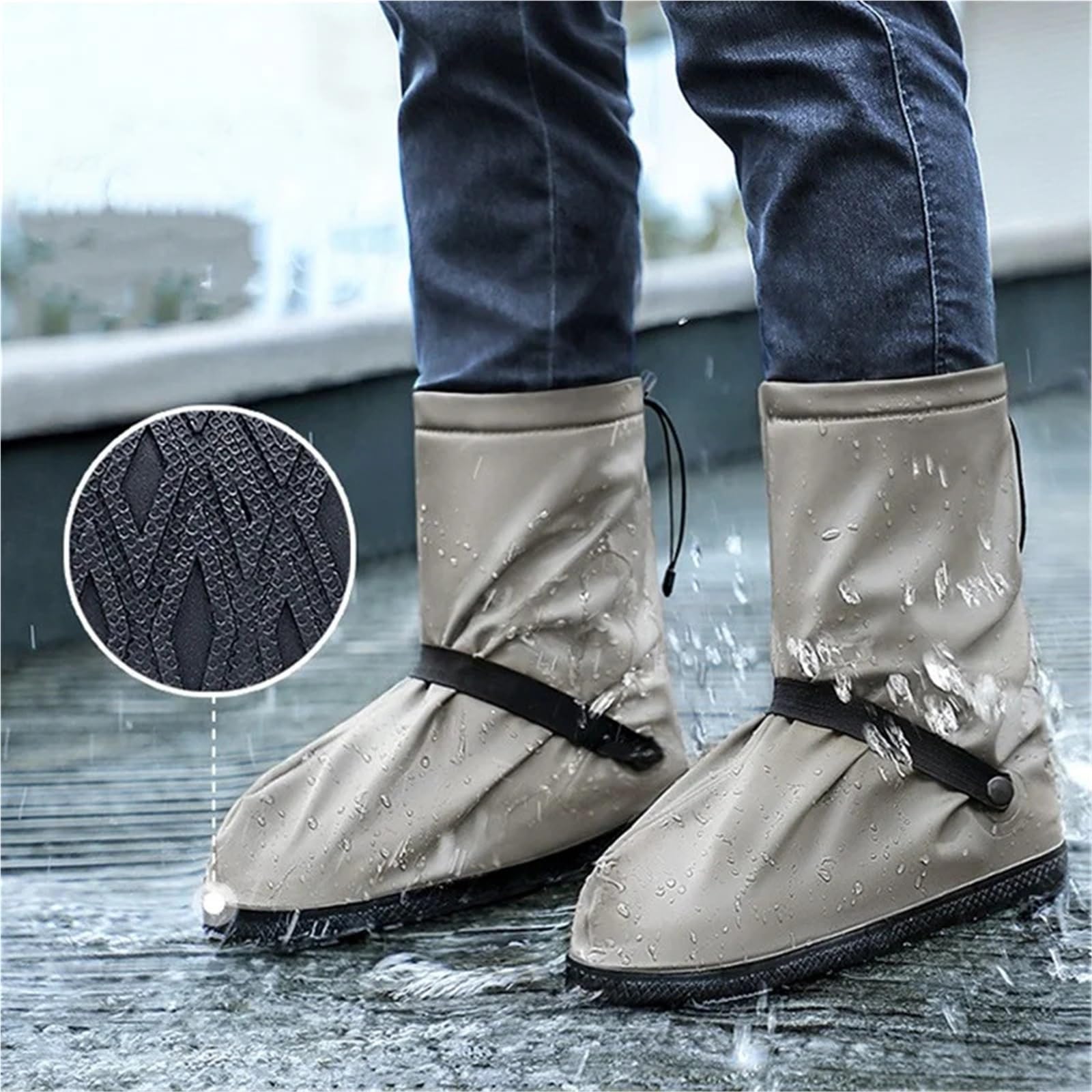 2 pares de zapatos a prueba lluvia, cubierta gruesa, impermeable, reutilizable, for motocicleta, ciclismo, bicicleta, botas for la, for para Protección