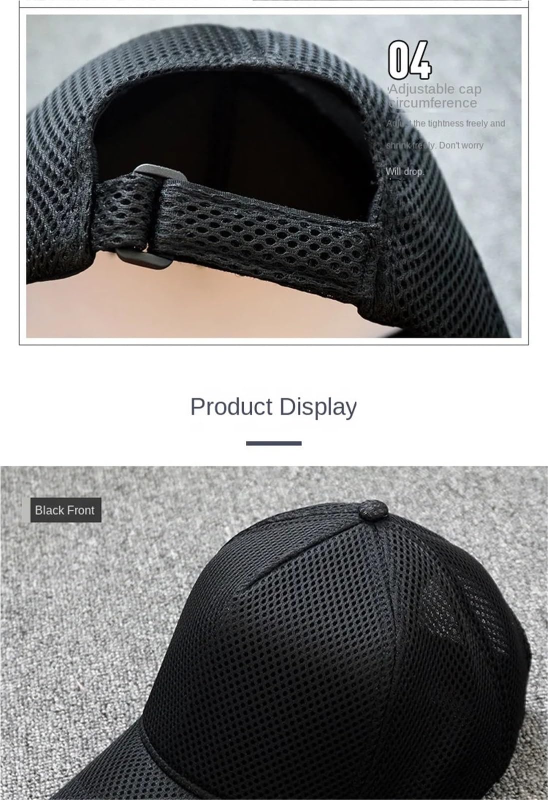 2 Piezas de Gorra béisbol Malla Primavera y Verano for Hombres Mujeres, Camionero Cabeza Grande, Talla Deportes al Aire Libre Correr