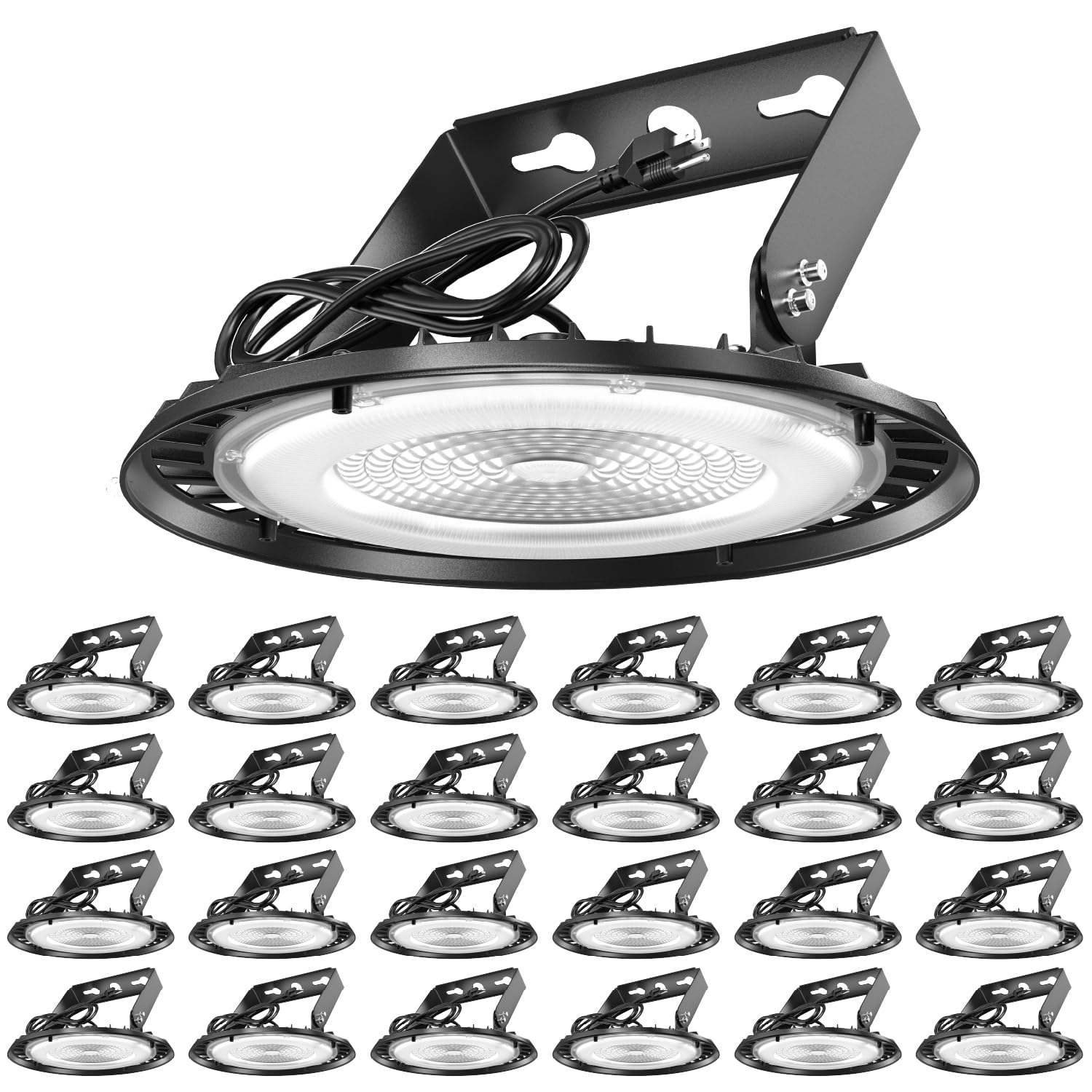 Sunco 24 Pack UFO LED High Bay Light with U Bracket Mounting 150W 19500 Lumens 5000k Ultra Bright
