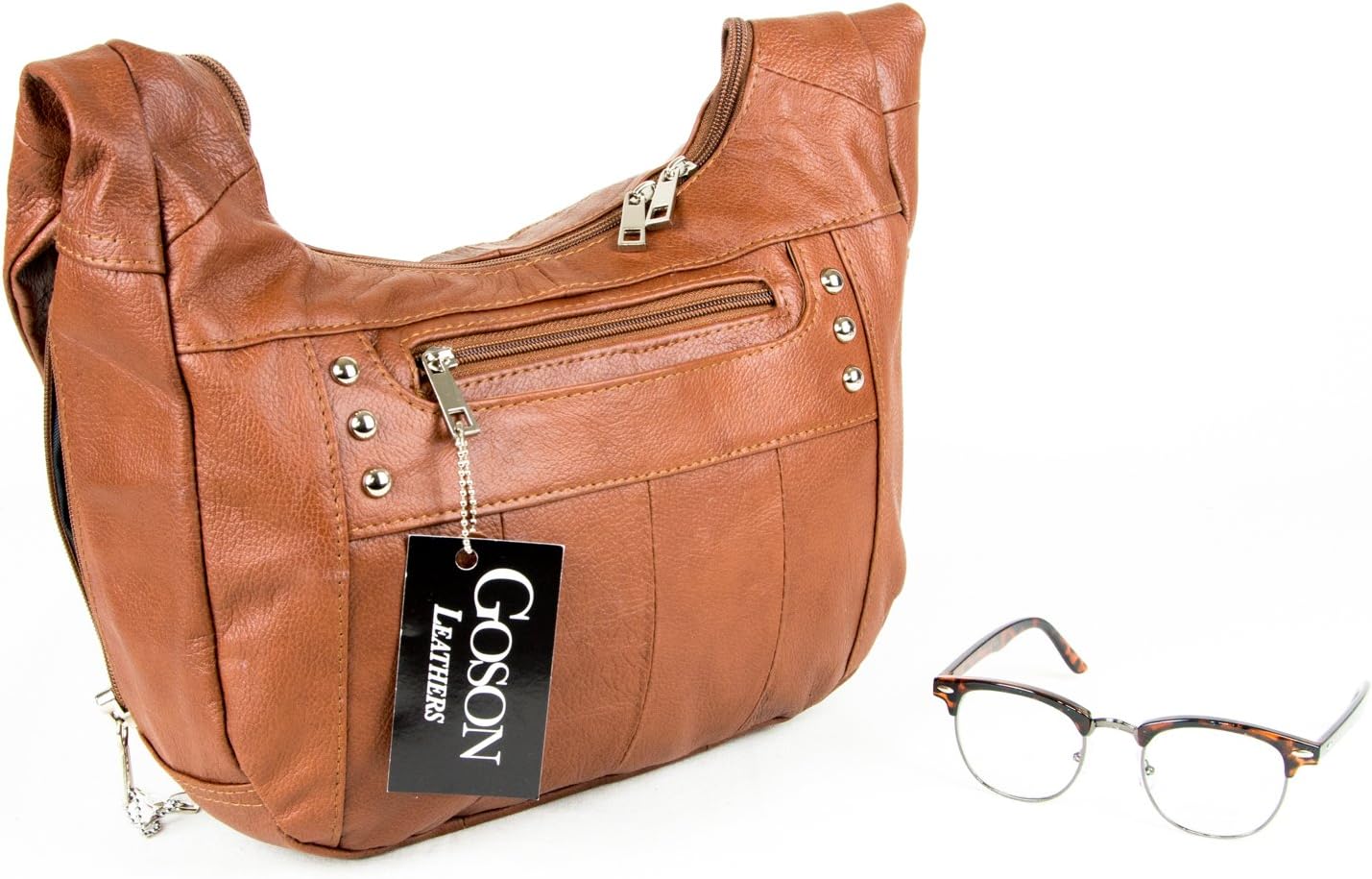 Top Grain Leather Locking Concealment Purse - CCW Concealed Carry Gun Handbag