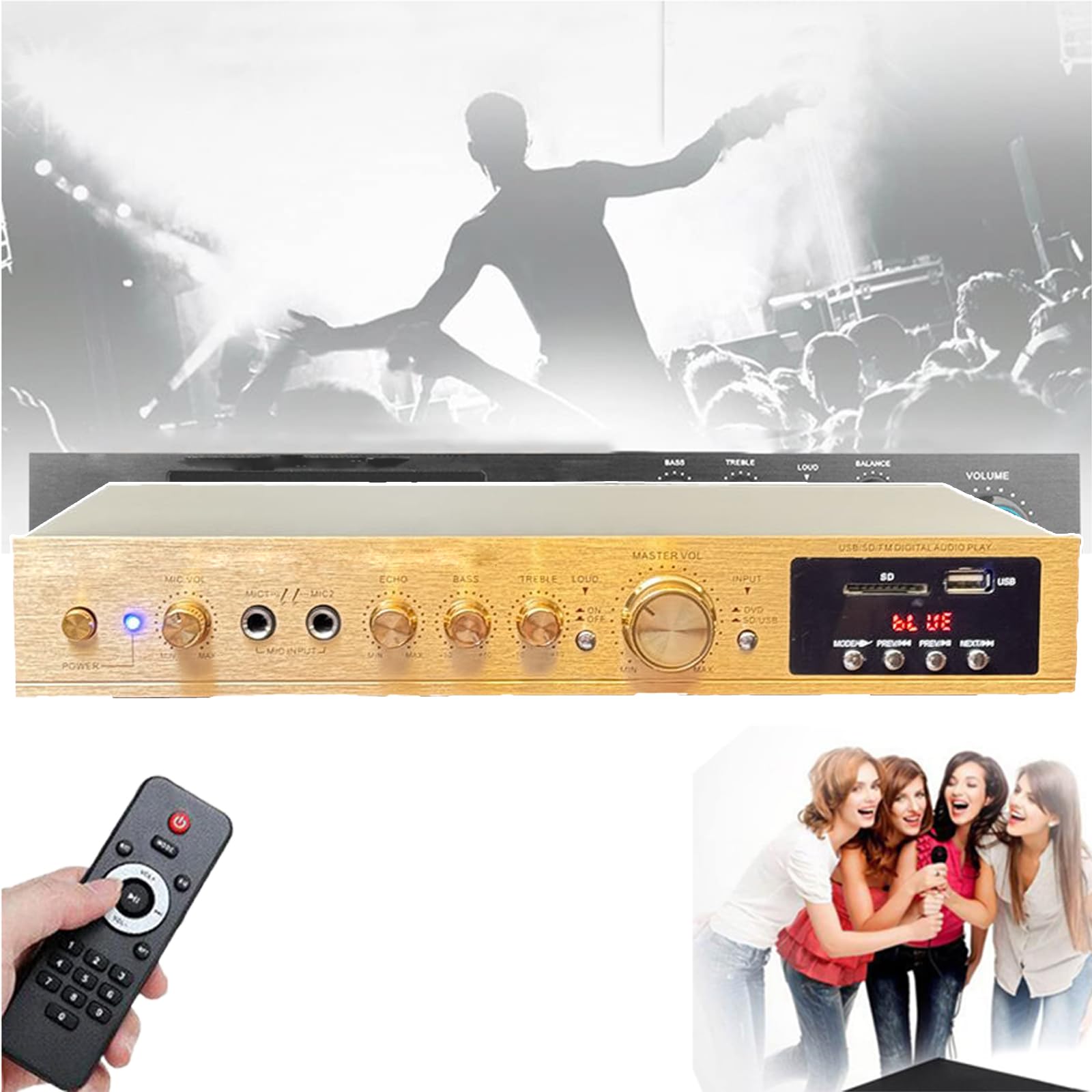 Amplificateur Stéréo Bluetooth 5 canaux avec réglage volume facile