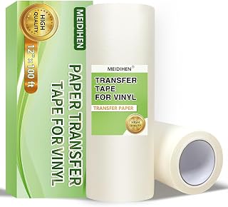 Transfer Paper for Vinyl-12 x100' Roll,Premium-Grade Paper Transfer Tape for Easy Vinyl Pick-Up and Release,Vinyl Transfer Paper for Crafts, Decals, Sign Making, Home Decor
