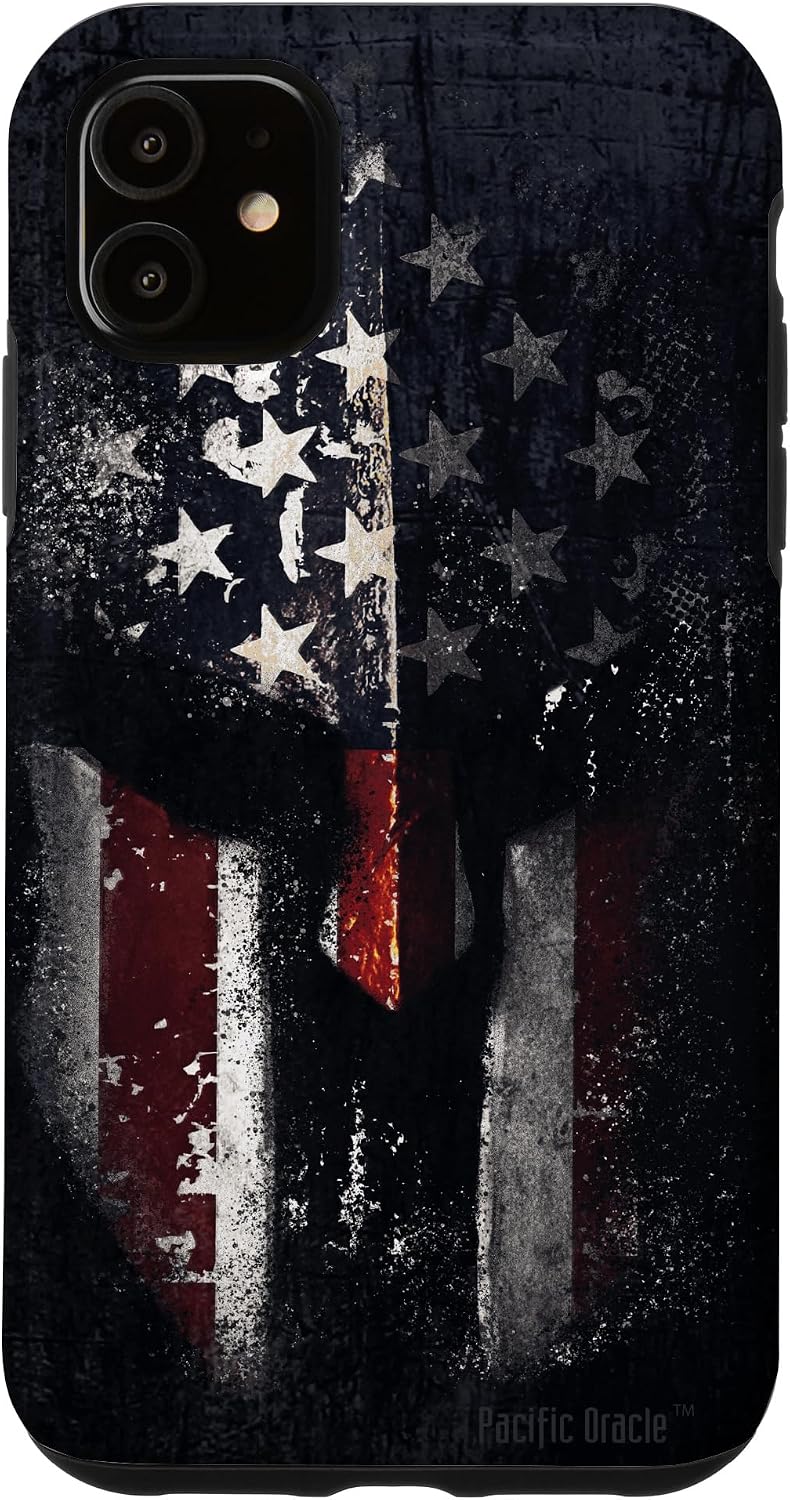 Epic Patriotic American USA Flag Skull Spartan Warrior Case for iPhone 17